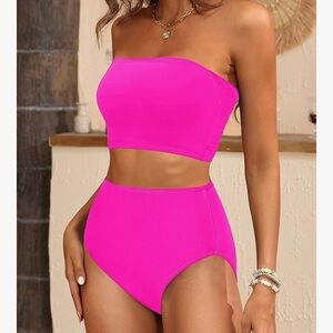 Vibrant Pink Women's Swimwear Set